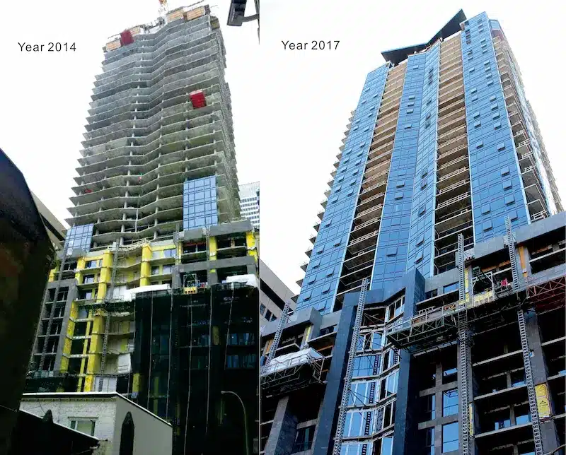 TomCondos Before & After the Facade Construction