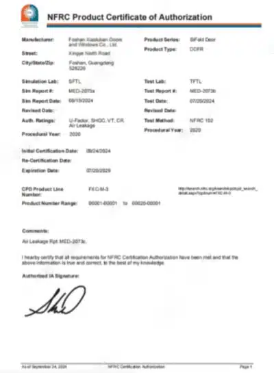 NFRC for Residential Units