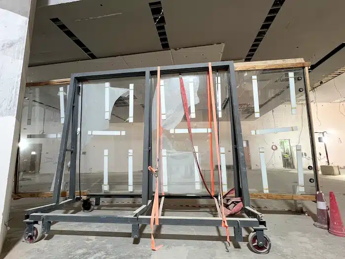 Jumbo Glass on the Temporary storage rack