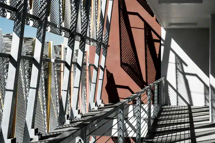 Perforated aluminum railing mounted panel