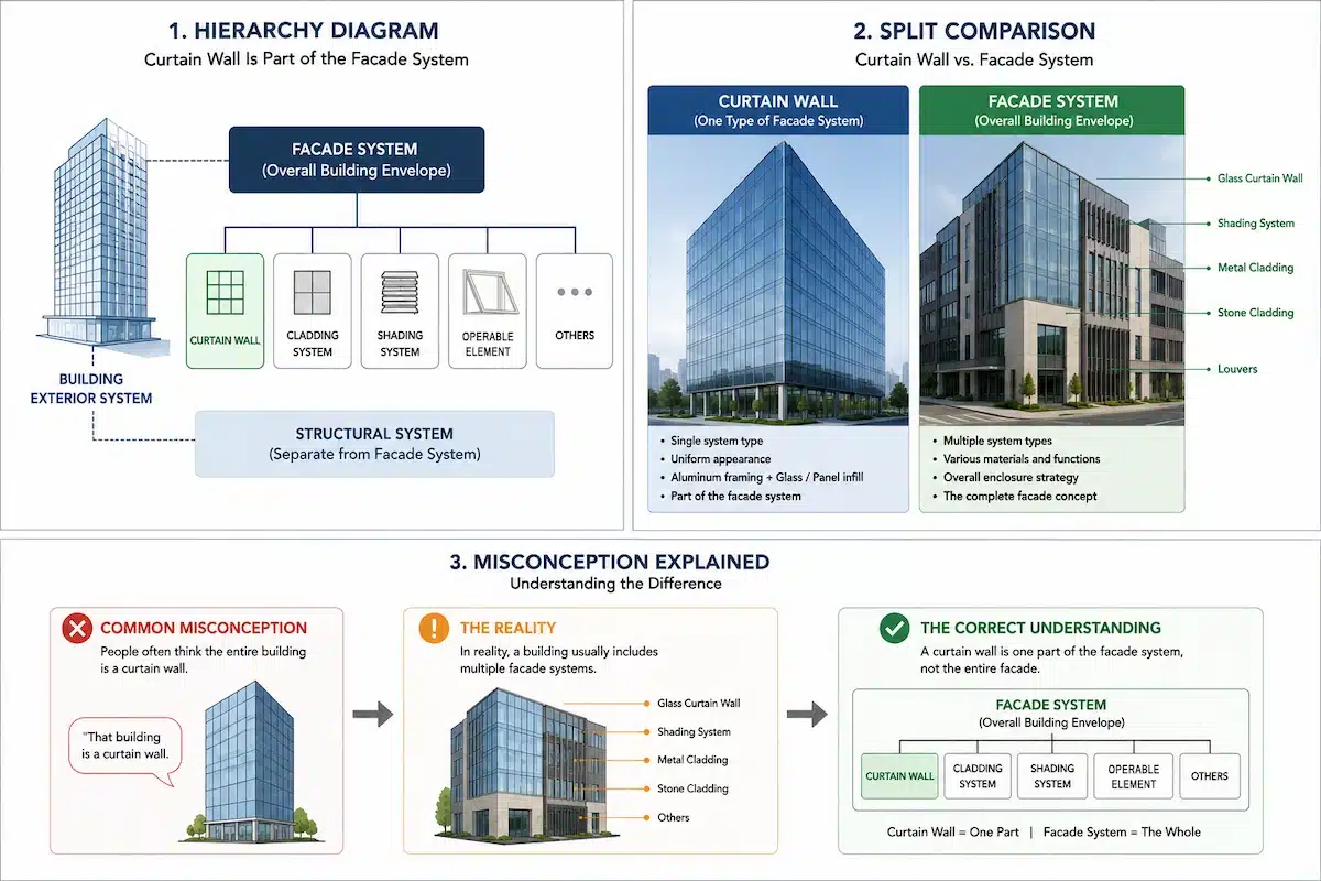 Curtain Wall vs Facade