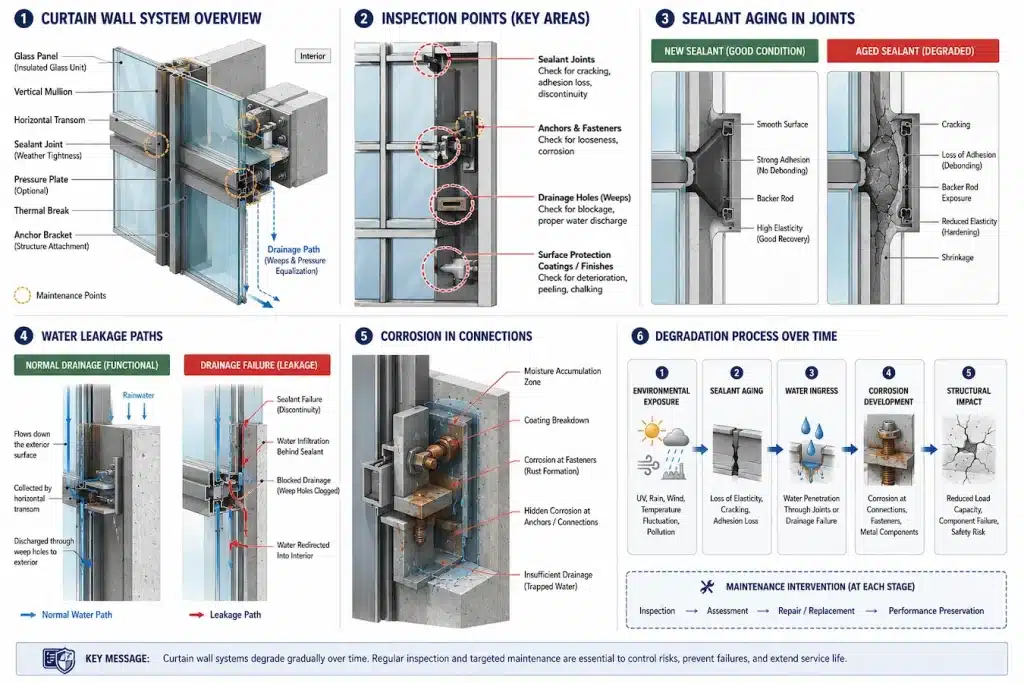 Curtain wall maintenance