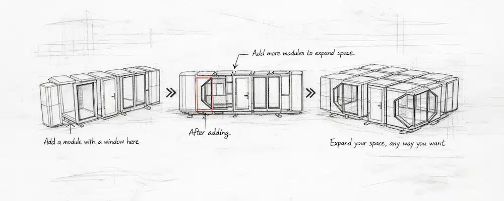 Multiple-Module Pod House Assembly