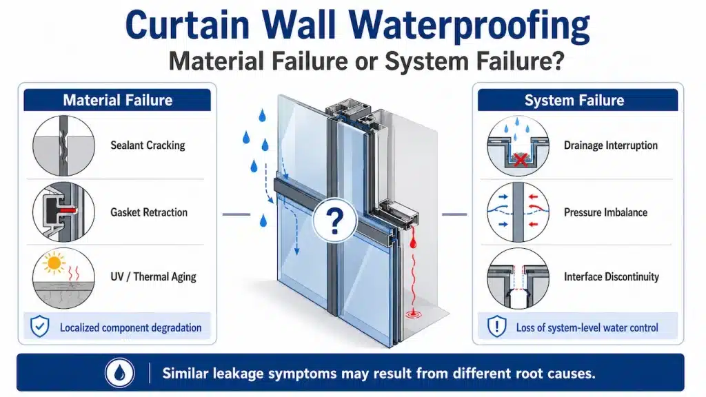 curtain wall waterproofing failure